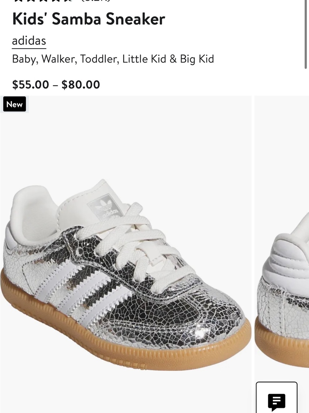 Super cute! (3) adidas Samba toddler Trio - Black, Silver & metallic White - Picture 3 of 9